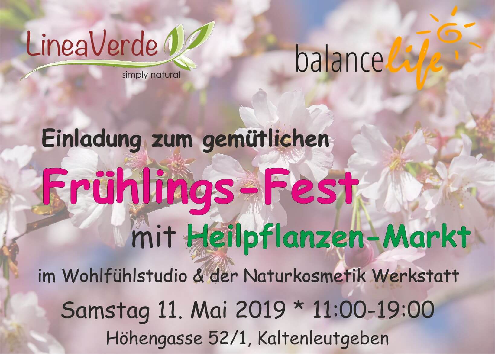 LineaVerde und BalanceLife Frühlingsfest und Pflanzenmarkt 2019 Banner