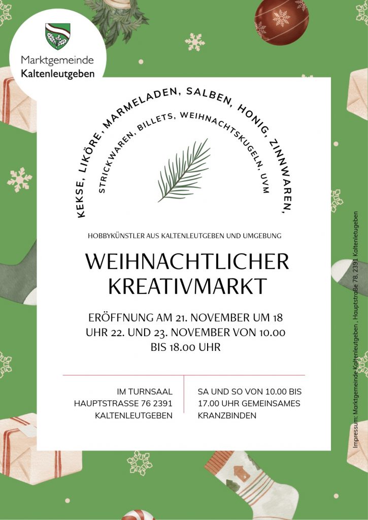 Weihnachtsmarkt Kaltenleutgeben 2025 | mit LineaVerde - Schönheit und Genuss zum Verschenken 1 Weihnachtsmarkt Kaltenleutgeben