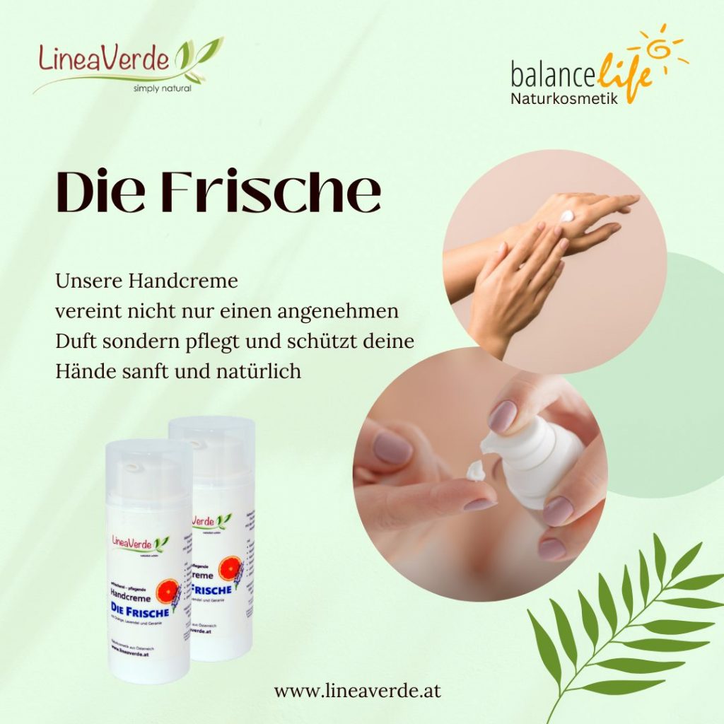 Jetzt Aktionspreis auf unsere XL Handcreme „Die Frische“ 1 Frische Handcreme
