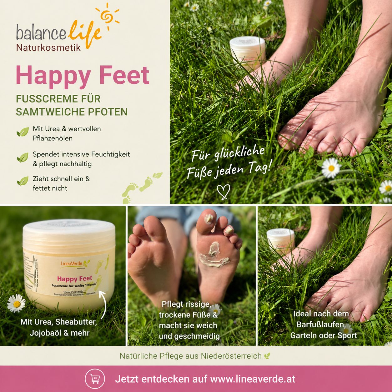 Happy Feet - Fusscreme bei trockener, rissiger Haut mit 10% Urea 2 Happy Feet - Fusscreme bei trockener, rissiger Haut mit 10% Urea – Bild 2